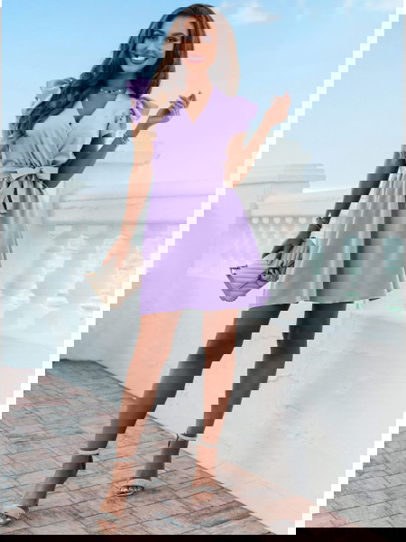 Liliowa sukienka z... 2