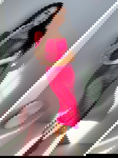 Wzorzysta sukienka midi z... 2