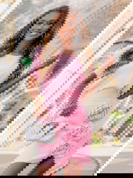 Pudrowy komplet bluzka +... 2