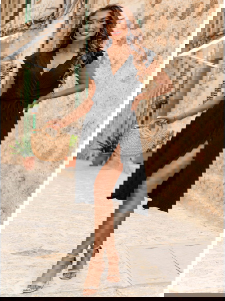 Czarna muślinowa sukienka z... 2