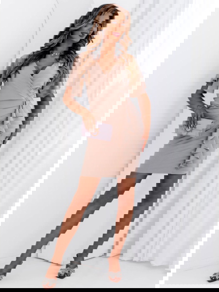 Jasnobeżowa sukienka z... 2