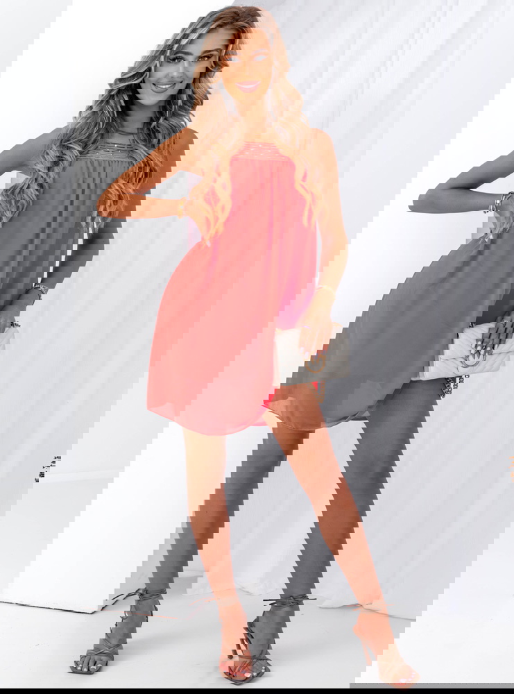 Koralowa sukienka na ramiączkach Karrah