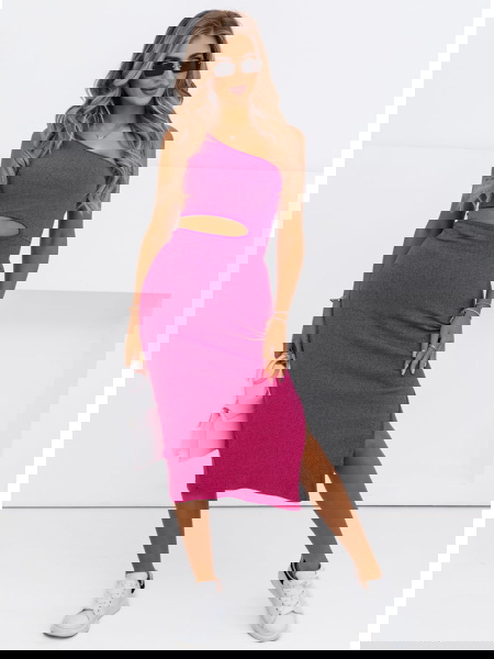 Prążkowana sukienka z... 2