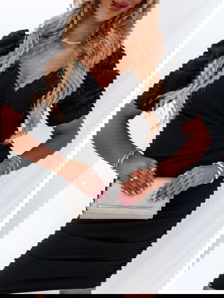 Czarna marszczona sukienka... 2