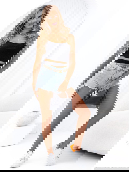 Czarny prążkowany top na... 2