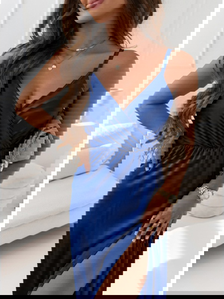 Chabrowa sukienka satynowa... 2