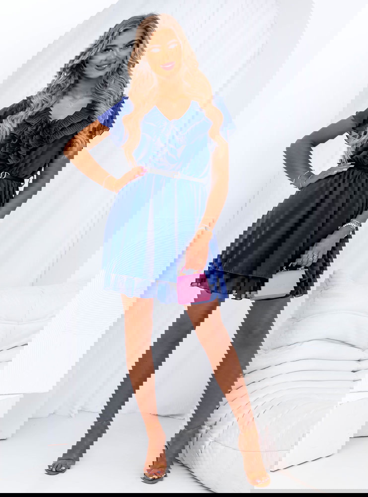 Chabrowa rozkloszowana sukienka z...