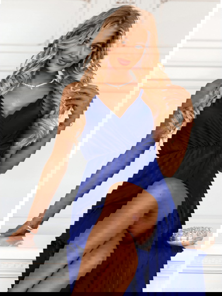 Chabrowa sukienka satynowa... 2