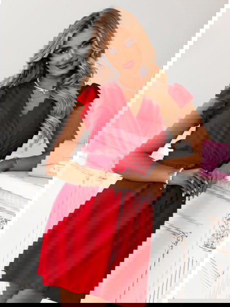 Malinowa sukienka z... 2