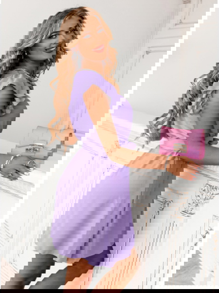 Liliowa sukienka z... 2