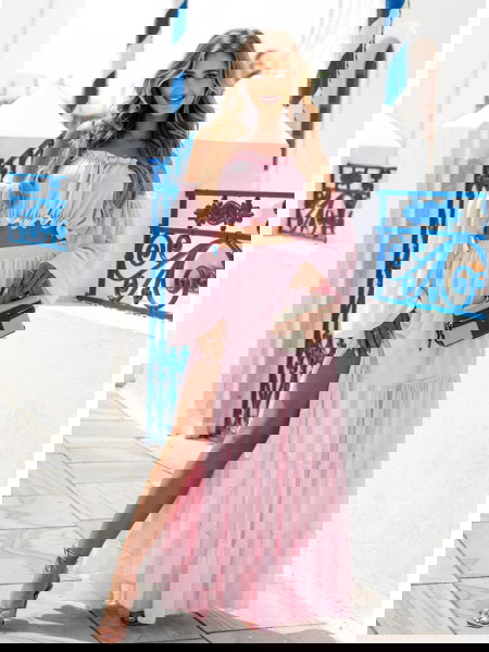 Pudrowy komplet bluzka i... 2