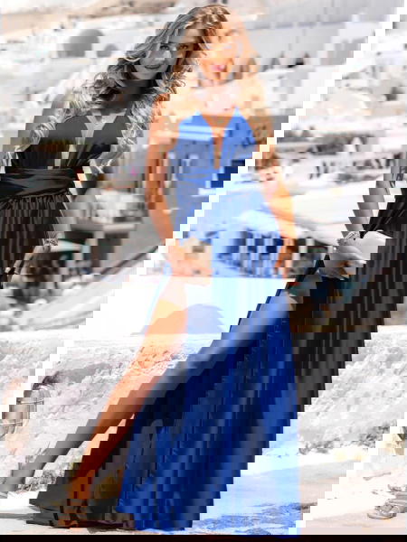 Chabrowa długa satynowa... 2