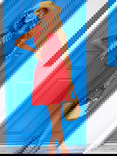 Malinowa sukienka z... 2