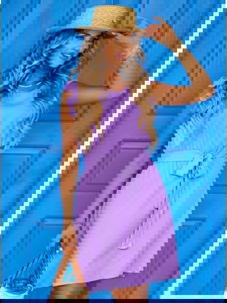 Liliowa sukienka z... 2