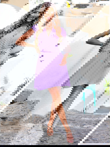 Liliowa sukienka z... 2