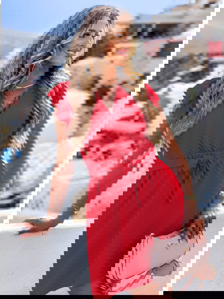 Malinowa sukienka z... 2