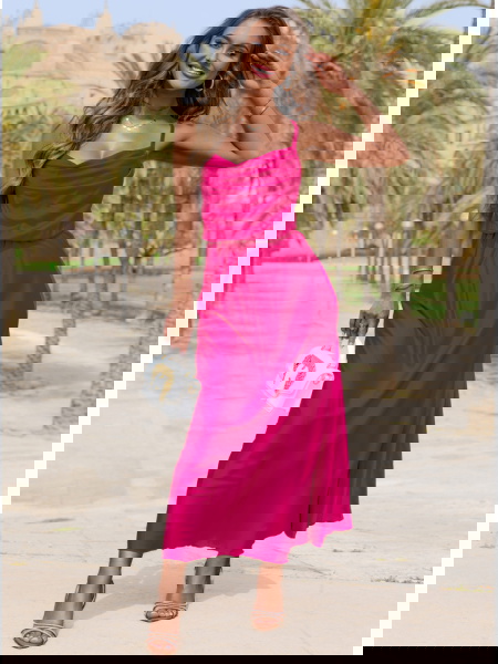 Satynowa sukienka wiązana... 2