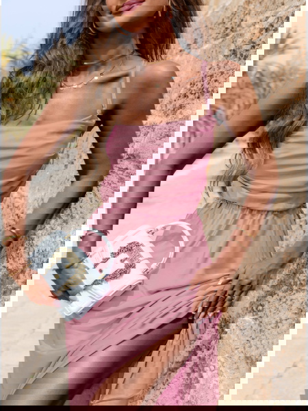 Satynowa sukienka wiązana... 2