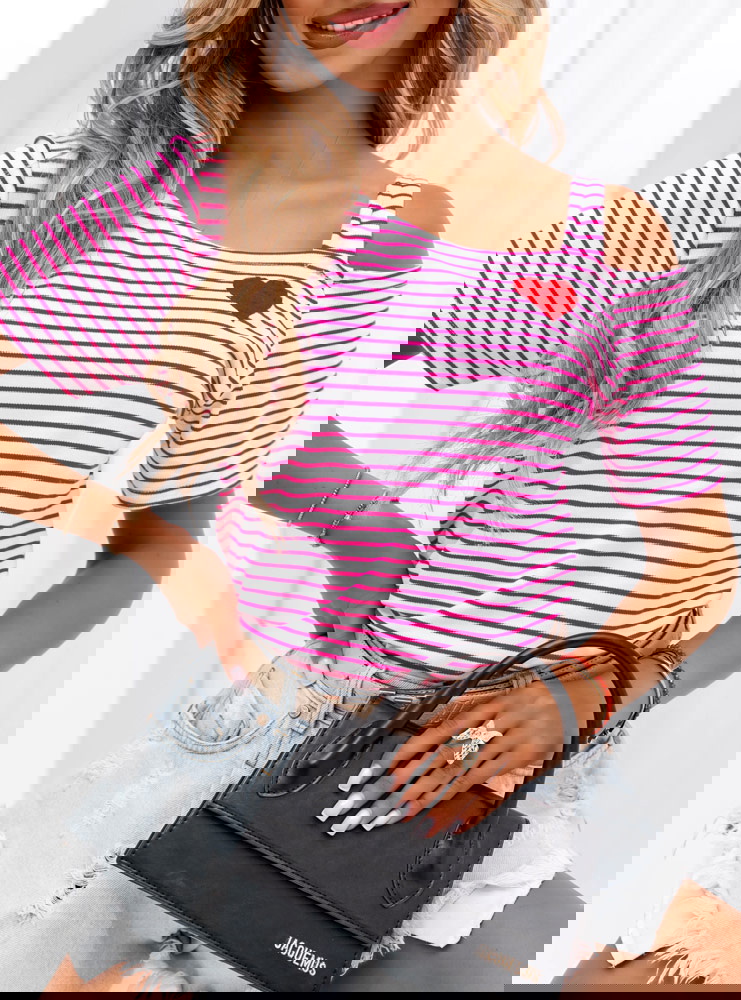 Bluzka z wycięciem na jedno ramię w...