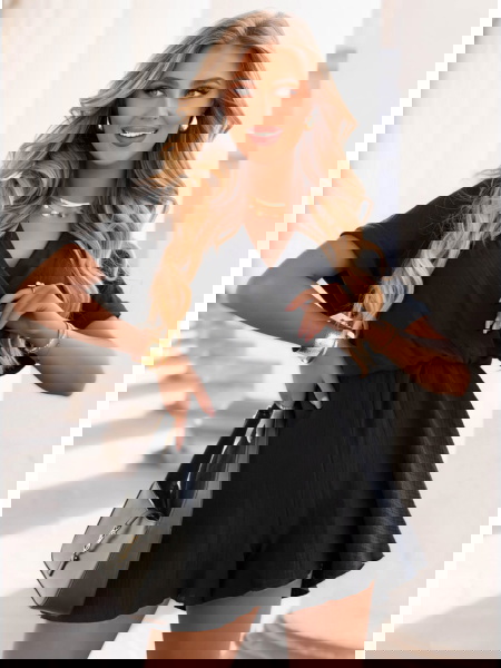 Czarny muślinowy kombinezon... 2