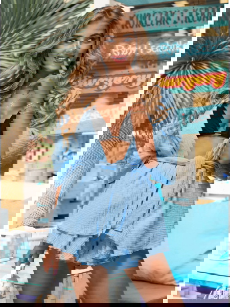 Błękitny muślinowy komplet...