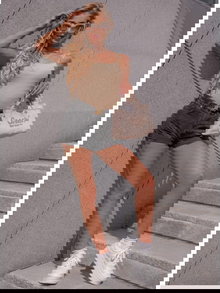 Beżowa prążkowana bluzka na... 2