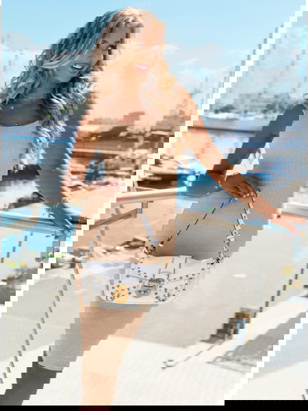 Beżowa prążkowana sukienka... 2