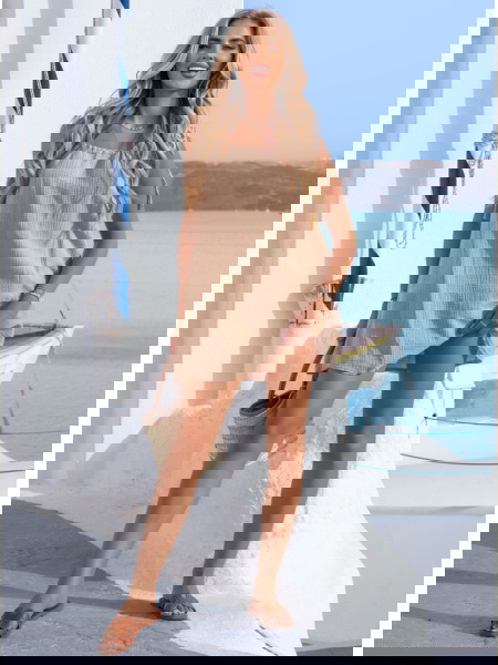 Beżowa muślinowa sukienka... 2