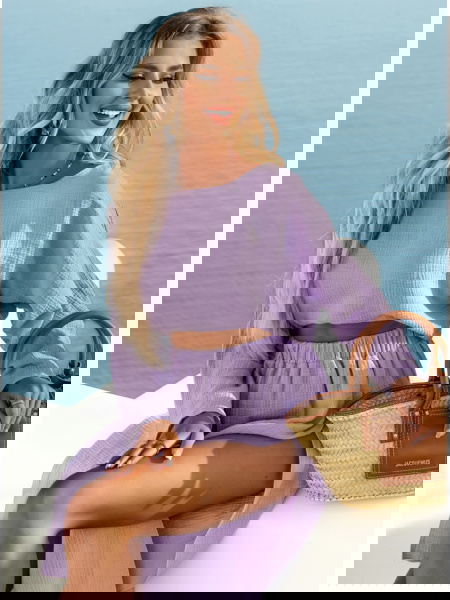 Liliowy muślinowy komplet... 2