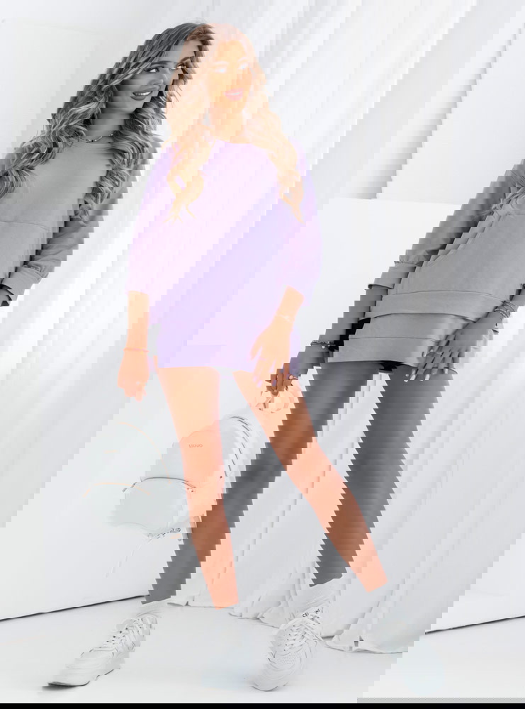 Liliowa bluza z kieszenią Meilani