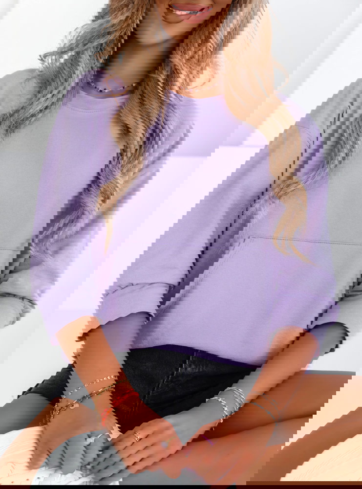 Liliowa bluza z kieszenią Meilani