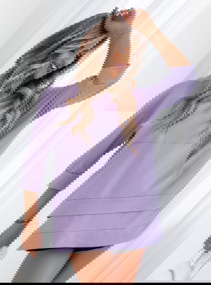 Liliowa bluza z kieszenią Meilani