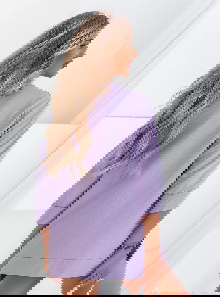 Liliowa bluza z kieszenią Meilani