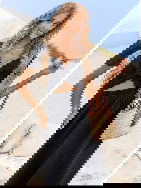 Czarna muślinowa sukienka... 2