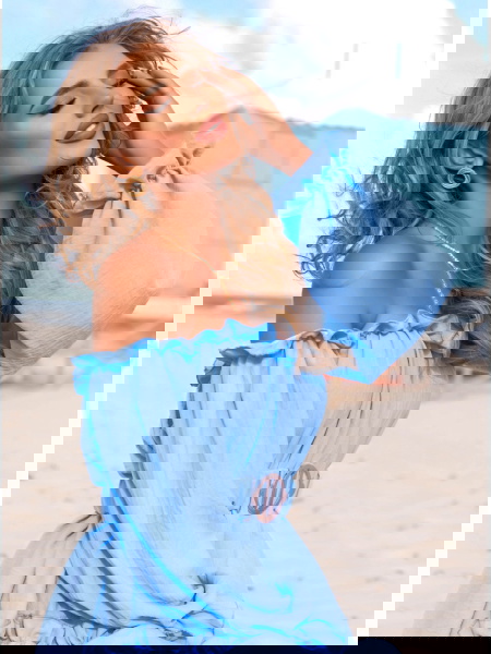 Błękitna sukienka mini z... 2