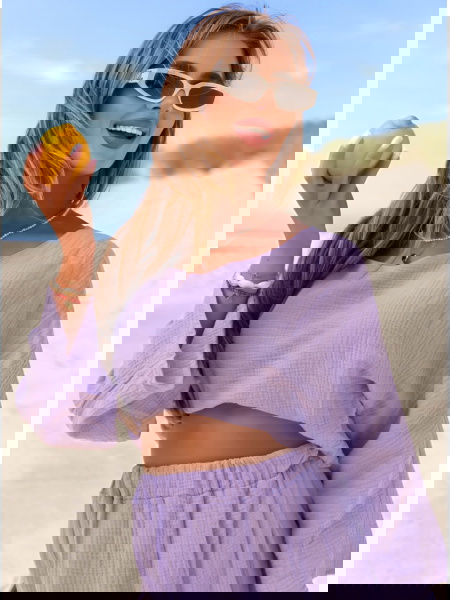 Liliowy muślinowy komplet... 2