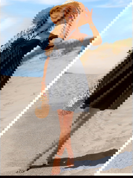 Czarna muślinowa sukienka z... 2