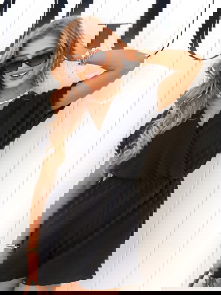 Czarny muślinowy kombinezon... 2