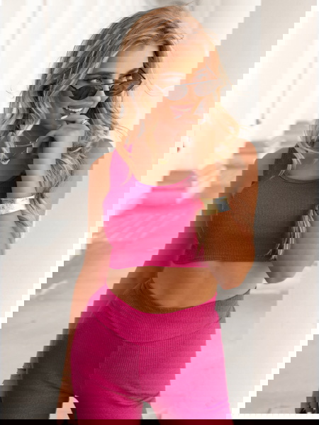 Prążkowany komplet top i... 2