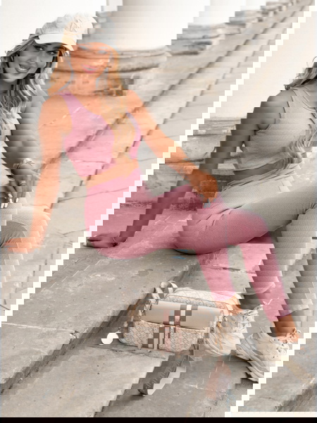 Prążkowany komplet top i... 2