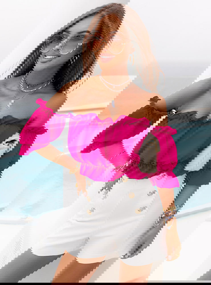 Bluzka hiszpanka z krótkim rękawem...