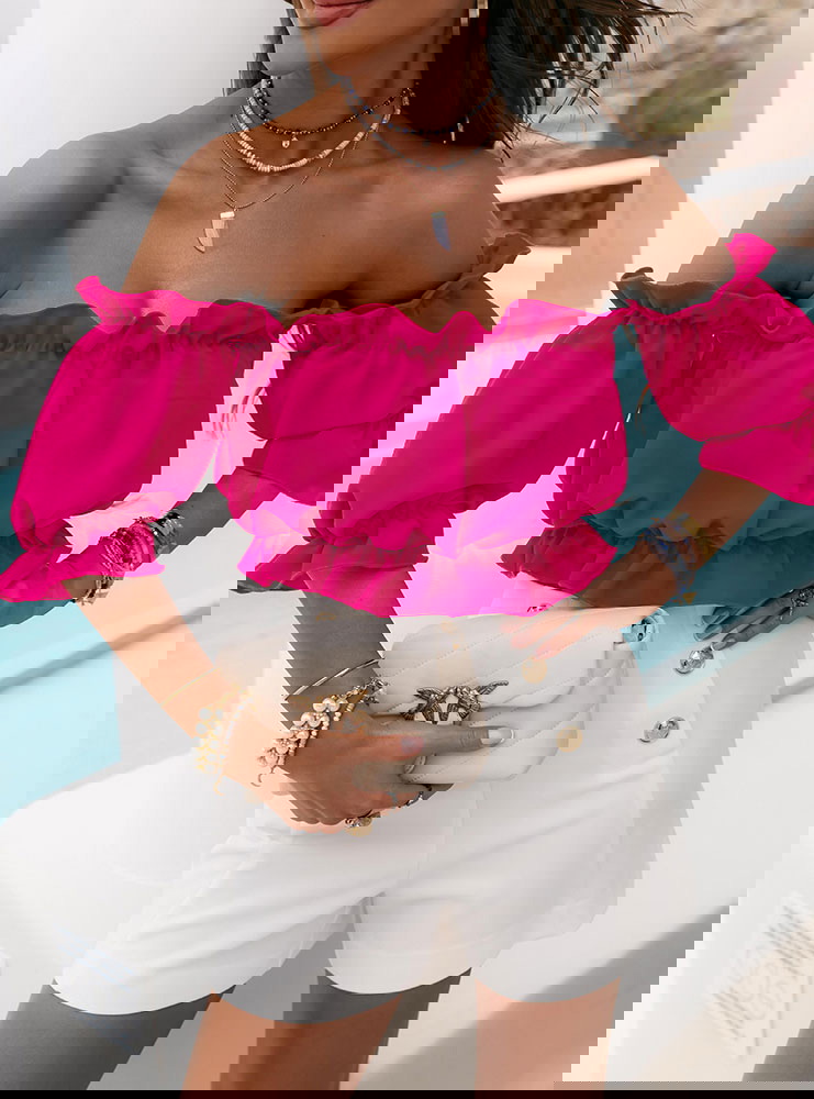 Bluzka hiszpanka z krótkim rękawem...