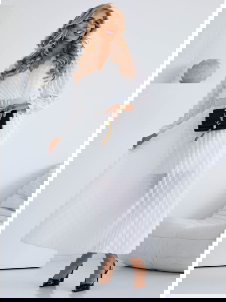 Biała długa plisowana... 2