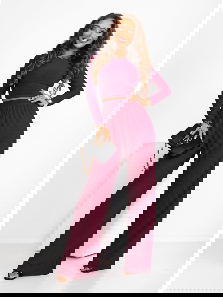 Bordowy komplet bluzka i... 2