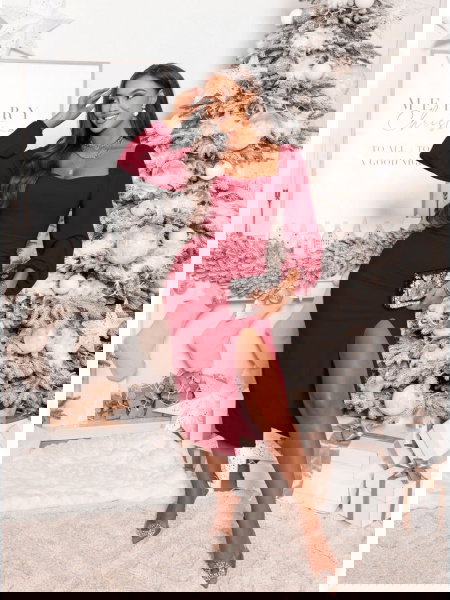 Bordowa sukienka z... 2