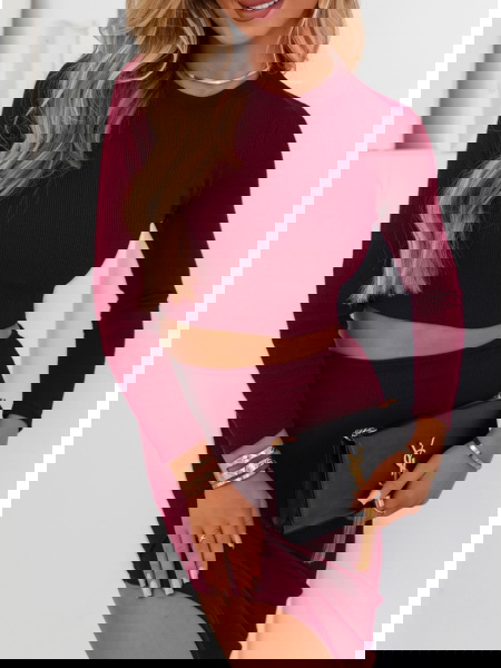 Bordowy prążkowany komplet... 2