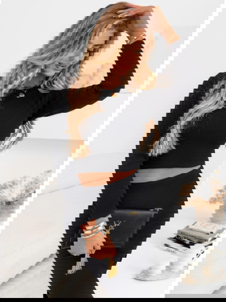 Czarny prążkowany komplet... 2