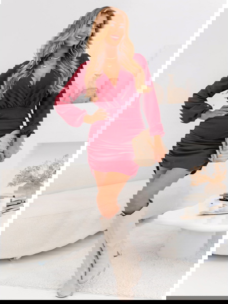 Bordowa sukienka mini z... 2