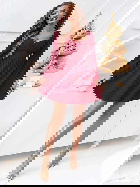 Bordowa sukienka z... 2