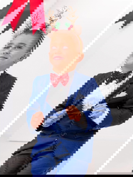 Malinowa cekinowa mucha dla... 2